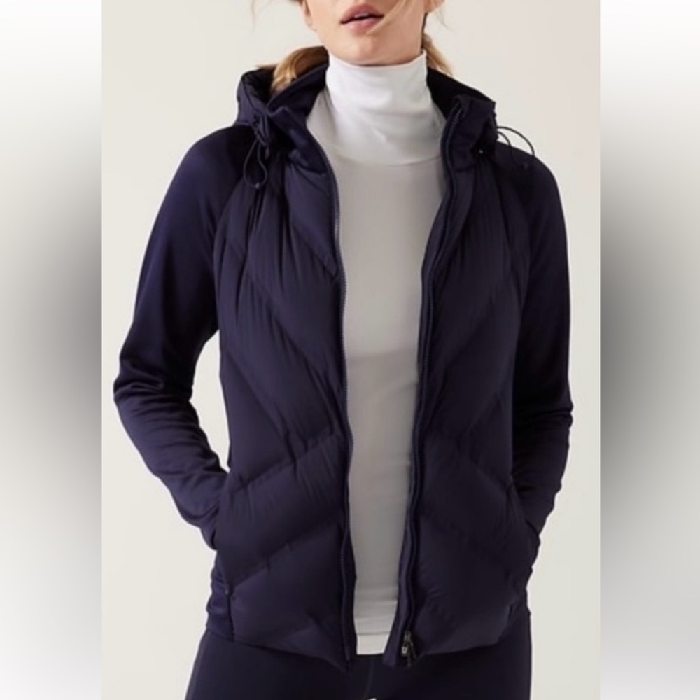 NEW Athleta Inlet Jacket Navy 1XL NWT Puffer Hooded
